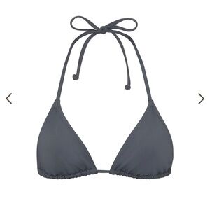 SKIMS Signature Swim Triangle Bikini Top, Size S, limited edition: Gunmetal, New